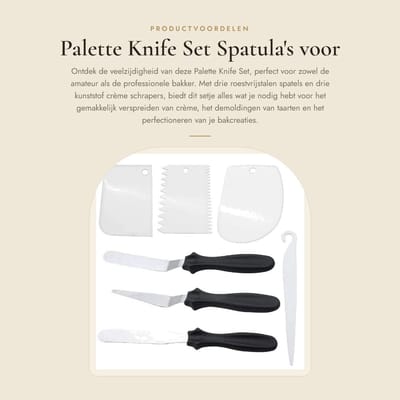 Dailygoods- Paletmes Set 3 Stuks - Roestvrij Staal - Spatel - Taart Scraper - Demoulding Mes - Perfect voor Taart en Crème - Bakschaaf