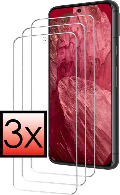Screenprotector - 3 Stuks - Geschikt voor Google Pixel 8a - Extra Sterk - Beschermglas - Gehard Glas - Tempered Glass - Screen Protector - Bescherm Cover