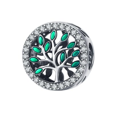 Tree of life bloem bedel multi zirkonia | bedels voor armband | boom des levens bead | Zilverana | geschikt voor alle bekende merken | 925 zilver | moederdag