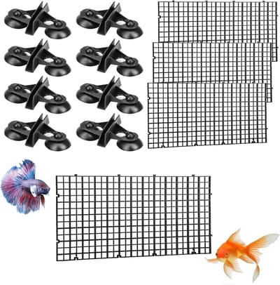 Aquarium scheidingswanden - 4-delige plastic separator voor vissen, 30 x 15 cm met 8 zuignappen, ideaal voor het creëren van aparte compartimenten in je aquarium