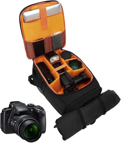 Waterdichte cameratas - Fotorugzak laptopvak - Reizen en avontuur - Ergonomisch ontwerp - 45 x 29 x 15 cm - Zwart
