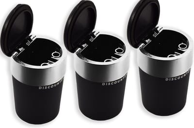 3 Stuks auto Asbak met led inclusief BATTERIJ - Geurvrije anti rook auto asbak -