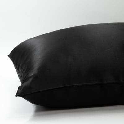 Zijden kussensloop 50x60cm Zwart Ritssluiting 22 Momme - Kussensloop set - Luxe Silk Kussensloop 100% moerbei zijde - Zijde kussensloop - Silk Heaven - 50x60cm / Ritssluiting