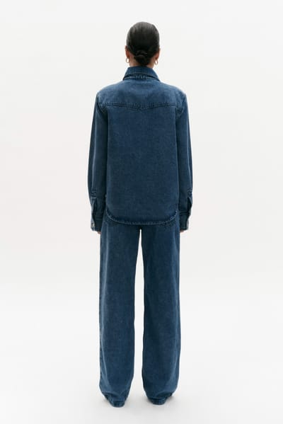 BENU Dames Denim Overhemd met Lange Mouwen