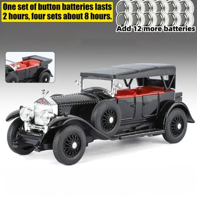 1:32 Rolls Royce Phantom I Legering Metaal Diecast Modelauto Hoge Simulatie Decoratie Display Ornamenten Met Geluid En Licht Cadeaus gray