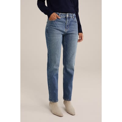 WE Fashion 5-pocket Mid Waist Dark Blue Taglia: W26 | Jeans straight fit Outlet | Donna | Blu