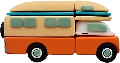 Retro Camper Bus USB Stick 8GB – Travel - Gadget - Vintage - Reizen - Accessoire - Tiener - Ulticool - voor Grote Kinderen - Grappige Gadgets - Jongen Meisje
