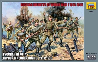 Zvezda Modelbouwpakket Militaire voertuigen - 8082 Russische infanterie WWI - 1914-1918 - Figuren Plastic - 1:72 - Modelbouw