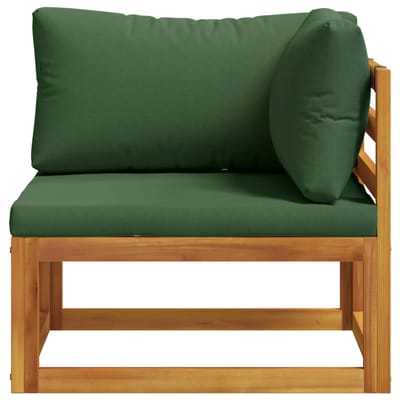 vidaXL - Sectioneel - hoekbank - met - kussens - Massief - Acacia - Hout - Naturel