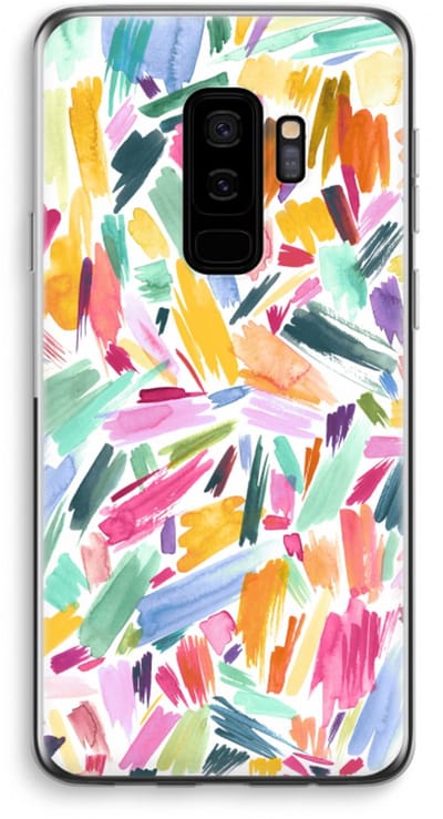 Case Company® - Hoesje geschikt voor Samsung Galaxy S9 Plus hoesje - Watercolor Brushstrokes - Soft Cover Telefoonhoesje - Bescherming aan alle Kanten en Schermrand