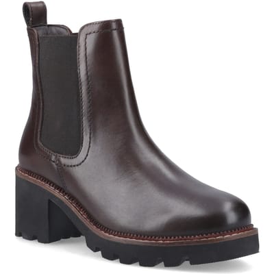 Hush Puppies Gaia Leren Dames Chocolade geklede Chelsea Boots