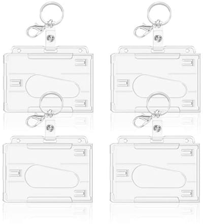 Transparante Harde Badgehouder Set - 4-delige Set voor Kantoor, School en ID Badges