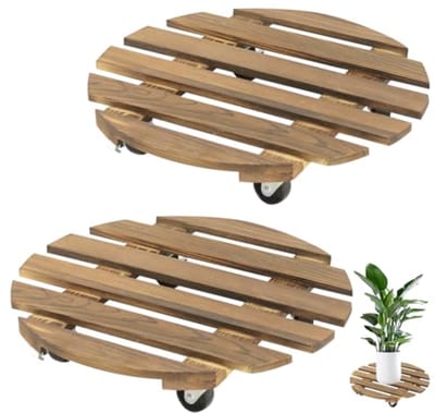 Ronde plantenroller 30 cm - 2 stuks voor binnen en buiten met 100 kg draagkracht