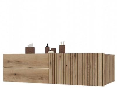 Badkamerkast TIGO 1D2S met 1 deur & 2 lades - Modern & functioneel | Kleur: Evoke Eiken