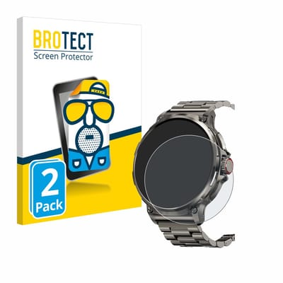 BROTECT - Screenprotector voor Tesofit Smartwatch 1.85" (rond) - Folie Beschermfolie matte 2 Stuks