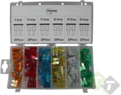 steekzekeringen - autozekering 120 delig - 5, 10, 15, 20, 25, 30 ampère
