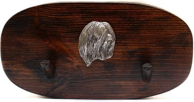 Houten Honden Hanger - Honden Accessoires - Huis Decoratie - Handgemaakt Houtsnijwerk - 10x20cm - Lhasa Apso