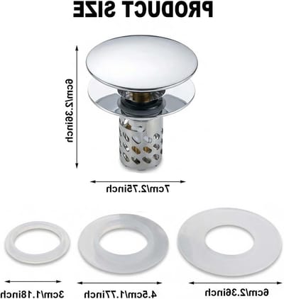 Universele Pop-Up Afvoerstop voor Wastafel met Filter, Geschikt voor Badkamer en Keuken Ø 25-46 mm, Eenvoudige Installatie en Onderhoud