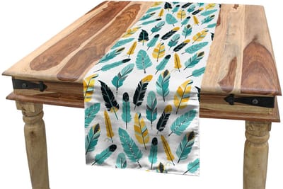 ABAKUHAUS veer tafelloper – Indiase motieven – 40x180 cm – donkerblauw