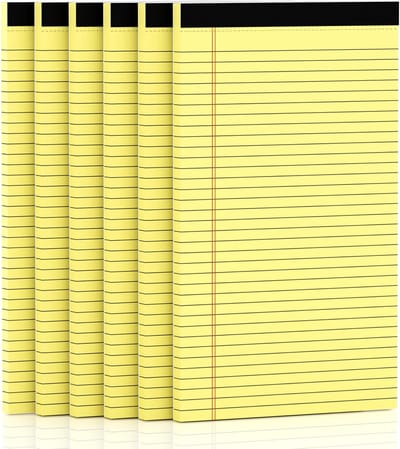 Gele Schrijfblokken - Notitieblokken Kantoor - Notities Maken - Micro Geperforeerd - 8.5 x 14 Inch - Geel