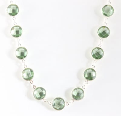 Zilveren collier met groene amethist