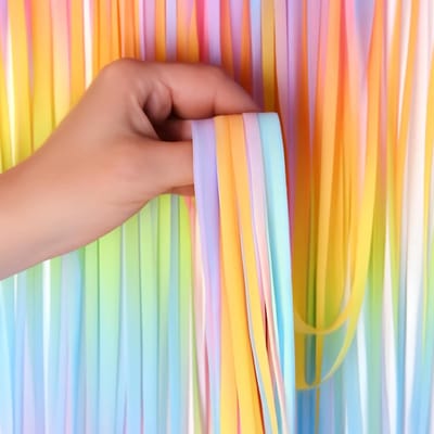 Kleurrijke Regenboog Lametta Gordijnen voor Kinderfeestjes - 1 x 2 m Decoratie voor Verjaardagen, Foto Achtergronden en Carnaval - Set van 2