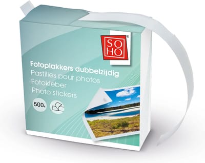 SOHO Fotoplakkers Dubbelzijdig – Plakstrips – Sealstrips – Eenvoudig in gebruik – 500 stuks – Transparant