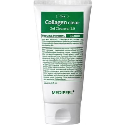 MEDI-PEEL Green Cica Collageen Clear Gel Reiniger 2.0 Verzachtende Vochtigheidsverzorging Gezichtsreiniger 120ml 1ea