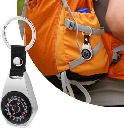 Actie4you® - Kompas - Mini Sleutelhanger -gesp Kompas - Multifunctionele Mini Kompas Sleutelhanger - Mini Kompas Sleutelhanger metaal - Kompas Sleutelhanger