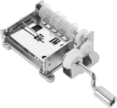 Muziekmaker Handslinger - Muziekklok Uurwerk - Muziek Component - 15 Toon Mechanisme - 10.5x4.3x2.5cm - Zilver