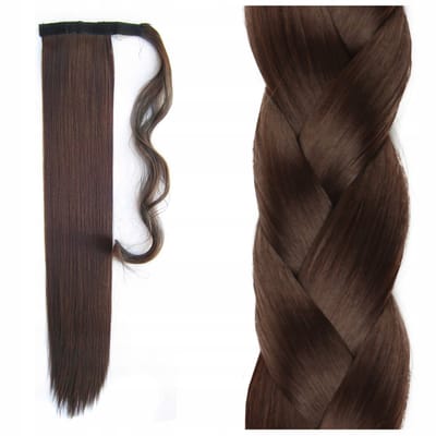 55 cm paardenstaartverlenging - steil, lang synthetisch haar met klittenband