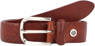 b.belt riem Silver Ledergürtel W100 Mid Brown bruine