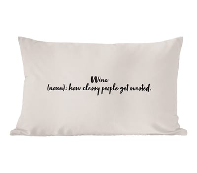 Sierkussens - Kussentjes Woonkamer - 60x40 cm - Quotes - Wijn - Spreuken - Wijn definitie - Woordenboek