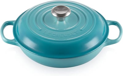 Grote Gietijzeren Braadpan met Deksel 26 cm - Energiezuinig Koken en Serveren
