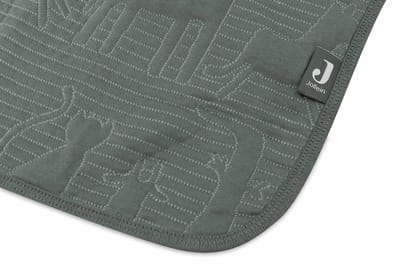 Jollein - Deken Wieg 75x100cm - Wiegdeken, Wiegdekentje, Dekentje Baby - Jungle Jambo Ash Green/Laurel