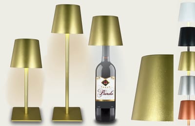Arca Draadloze Tafellamp ORO - LED - dimmable - geschikt voor buiten IP44 - incl fles adapter - giftbox