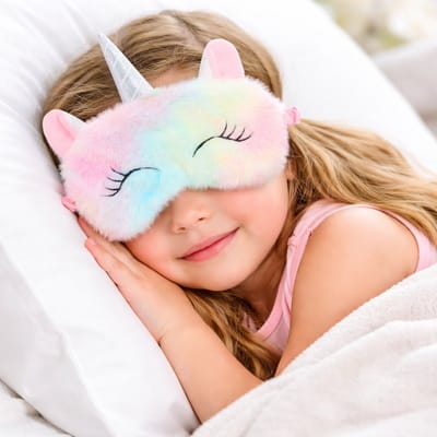 Unicorn Slaapmasker Regenboog – Eenhoorn Oogmasker voor Kinderen – Zacht Pluche – Met Elastische Hoofdband