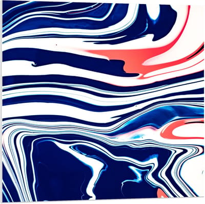 Forex - Blauw/Witte Vlekken - 80x80cm Foto op Forex
