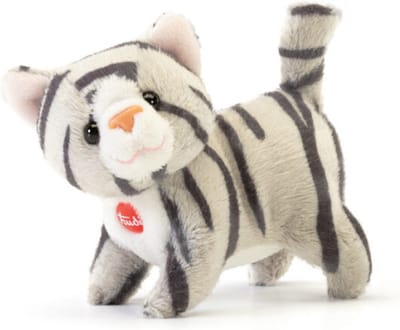 Trudi - Sweet Collection Knuffel Kat 9 cm - Handgemaakt in Italie - Zacht pluche - Knuffeldier voor jongens en meisjes - Grijs - 5x8x9 cm maat XXS