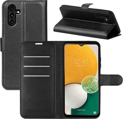 MobyDefend Hoesje - Geschikt voor Samsung Galaxy A14 - Kunstleren Wallet Book Case (Sluiting Voorkant) - Zwart