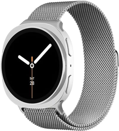 SBG Milanees Bandje Geschikt voor Samsung Galaxy Watch 9 / 8 - Roestvrij Stalen Horlogebandje Magnetisch - Zilver