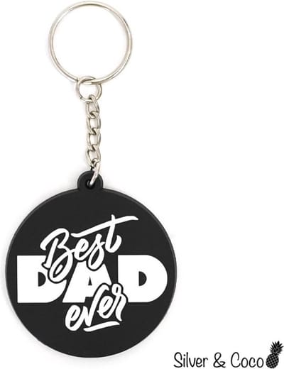 SilverAndCoco® - Vaderdag Verjaardag Cadeau Kind / 2D Sleutelhanger Auto Huis / Key Chain Sinterklaas Schoen Cadeau / Sleutel Ring Sleutels - Vader / Papa / Best Dad Ever