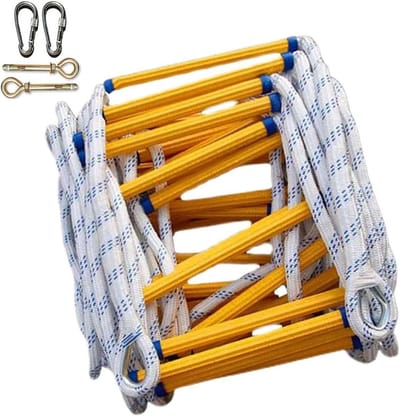 Noodladder - Reddingsladder Touwladder - Snelle Evacuatie - Gereedschapsloos Gebruik - Tot 20 Meter - Zwart