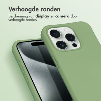 imoshion Hoesje - Geschikt voor Apple iPhone 15 Pro - Color Backcover met afneembaar koord - Groen