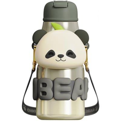 Aardbei Beer Knuffel Thermosbeker Kinderwaterbeker Meisjes Hoge Uitstraling Niveau Grote Capaciteit School Speciale Buikbeker 640ml