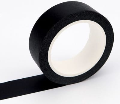 Washi Tape Zwart - 10 meter x 1.5 cm. Masking Tape - Rol Zwart Plakband - Black Tape
