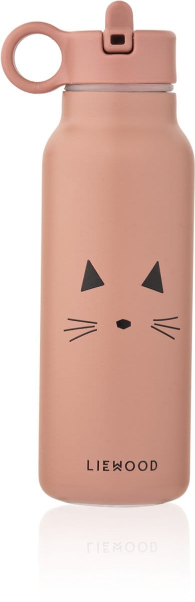 Liewood Falk Water Bottle 350 ml - Cat dark rose - waterfles