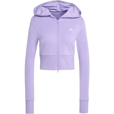 Adidas Sportswear Seasonal Essentials French Terry Sportjack Met Lange Ritssluiting - Dames - Paars