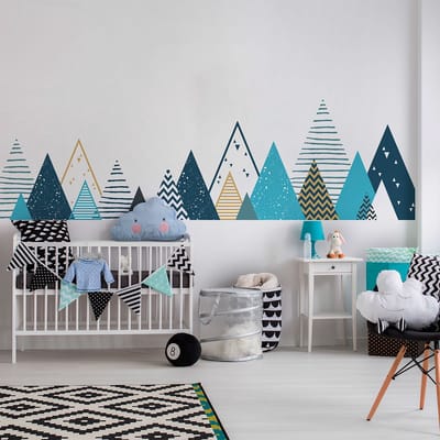 Kinderstickers van Scandinavische bergen van Tipika, 80 x 135 cm