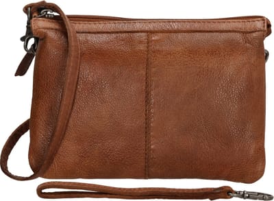 Beagles Maspalomas Schoudertas Dames - Handtas met verstelbare en afneembare schouderband - Tas van 100% Leder - Cognac